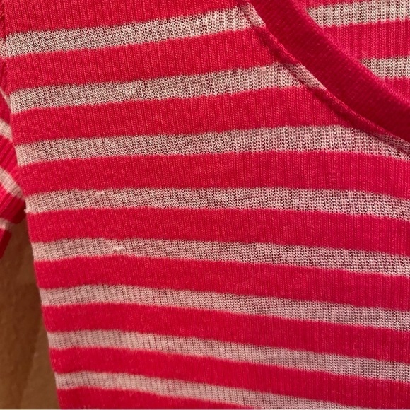 JUICY COUTURE Women Pink Striped Semi-Sheer Long Sleeve Top Size Small - Picture 4 of 10